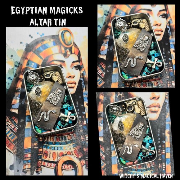 Pharaoh’s Treasure of Eternity Magicks Crystal Tin Home Decor - Picture 5 of 5